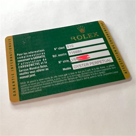 rolex warranty card for sale.